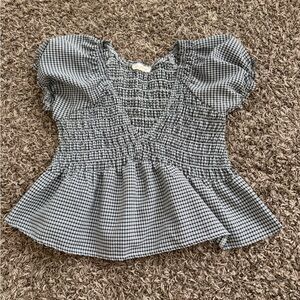 Pacsun La Hearts Black and White Checkered Blouse